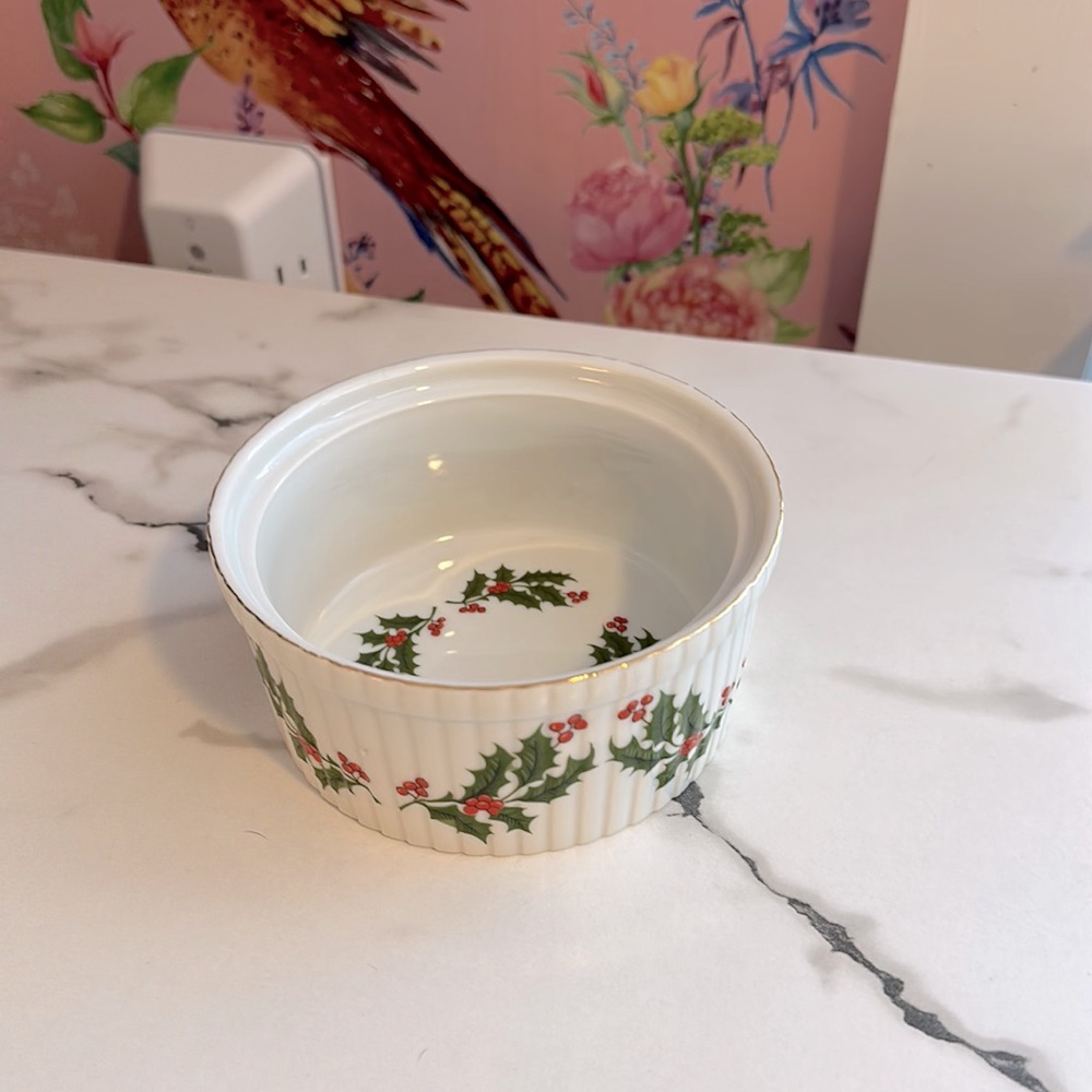 Vintage Holiday Holly Collection Small Casserole Dish by RB Made in Japan